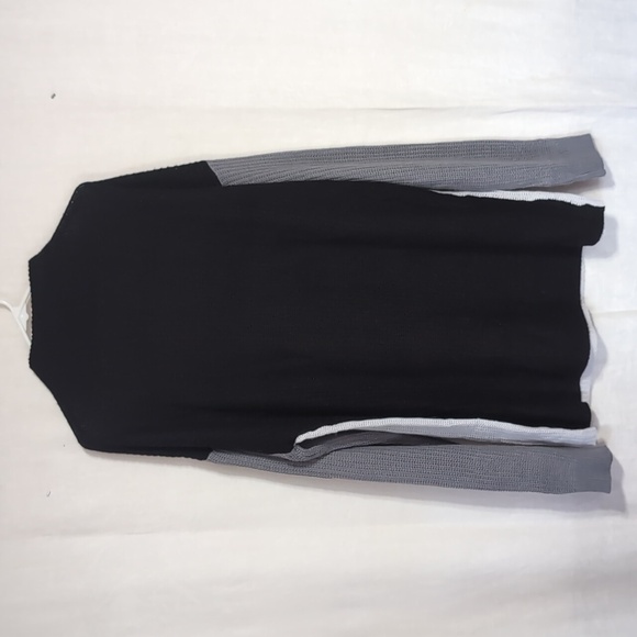 Long Tall Sally LTS Colorblock Grey Black Mockneck Sweater Tunic Size US 14-16 - Picture 4 of 4